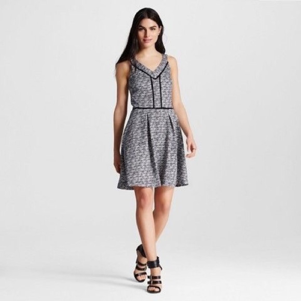Fit and Flare Black Print Dress